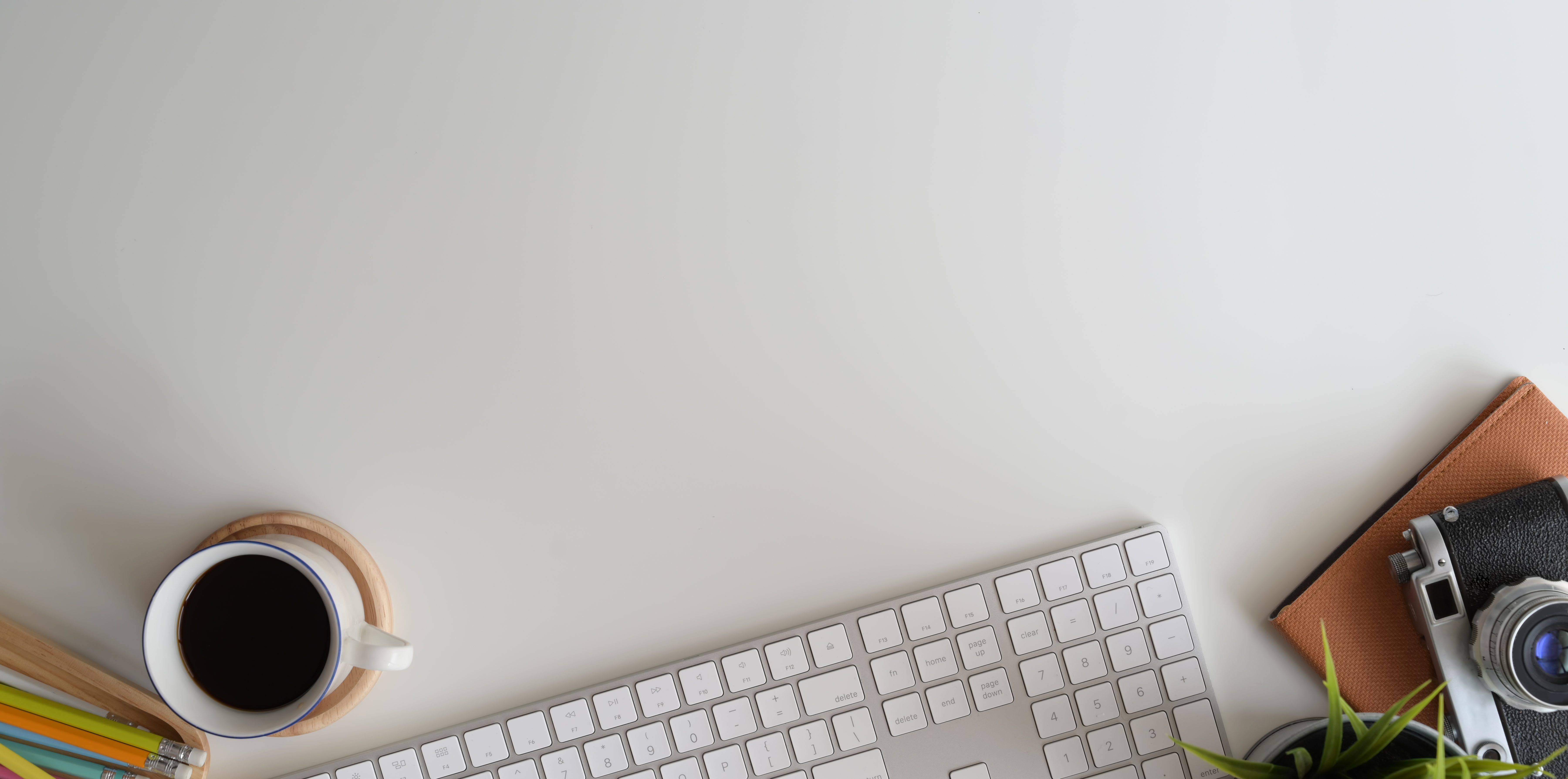 Stylish minimalistic workplace and copy space